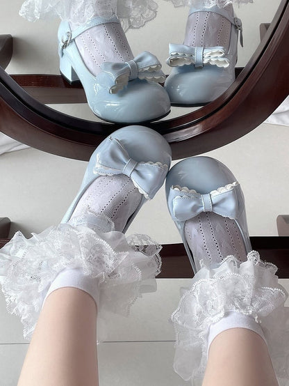 Sweet Lolita White Three-Layered Lace Trim Socks
