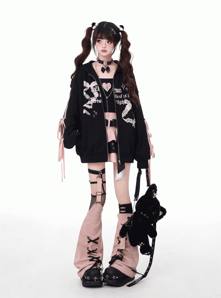 Pink Bittersweet Mini Tiered Skirt with Detachable Bow