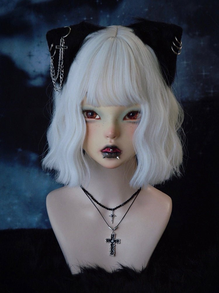 Gothic Black Cross Pendant Necklace Set