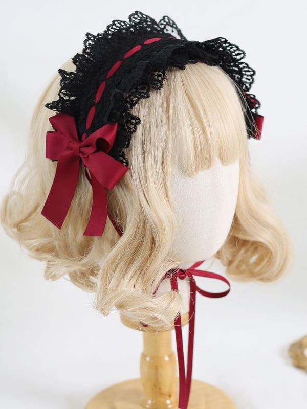 5 Colors Cute Lolita Bowknot Lace Hairband