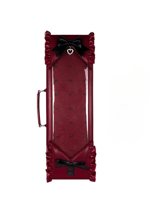 Black&Red Bowknot Details Diamond Pattern 1/4 Scale BJD Doll Bag with Two Straps