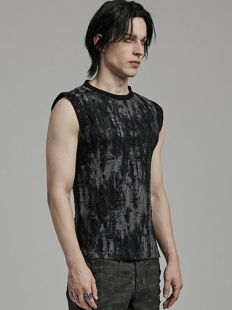 Black and Gray Goth Daily Tank Top