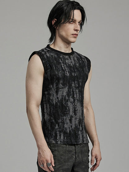 Black and Gray Goth Daily Tank Top