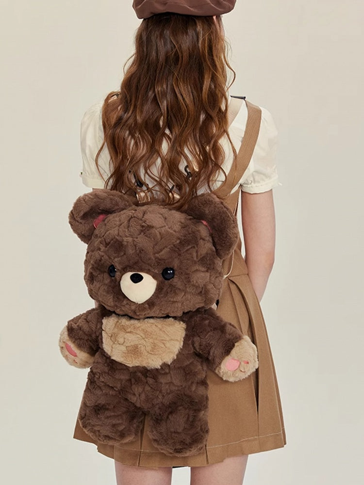 Brown Bear Plush Backpack Detachable Shoulder Straps Middle/Large Size