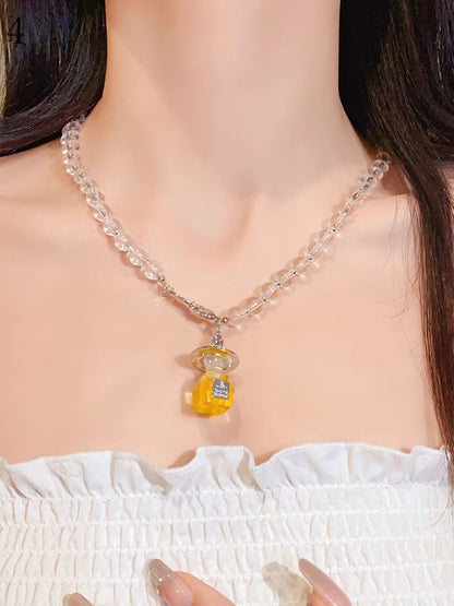 4 Options Perfume Bottle Pendant Necklace