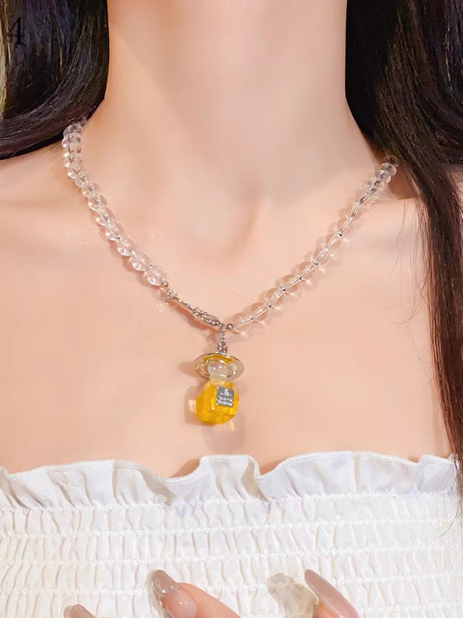 4 Options Perfume Bottle Pendant Necklace