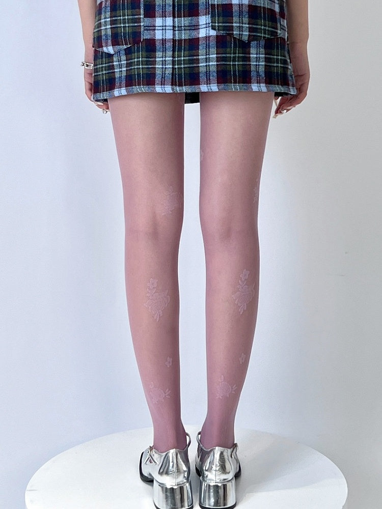 4 Color Options Rosette Pattern Tights