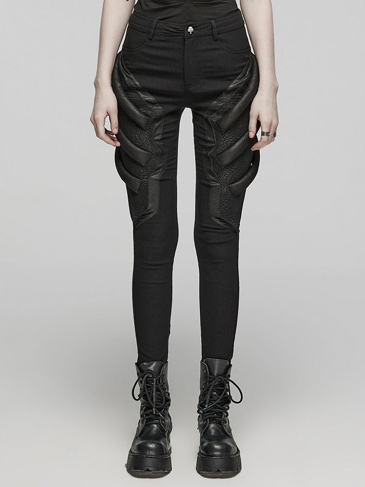 Black Punk Techwear Trousers
