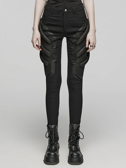 Black Punk Techwear Trousers