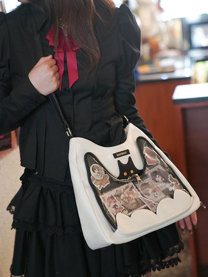 White Bat Design Crossbody Ita Bag