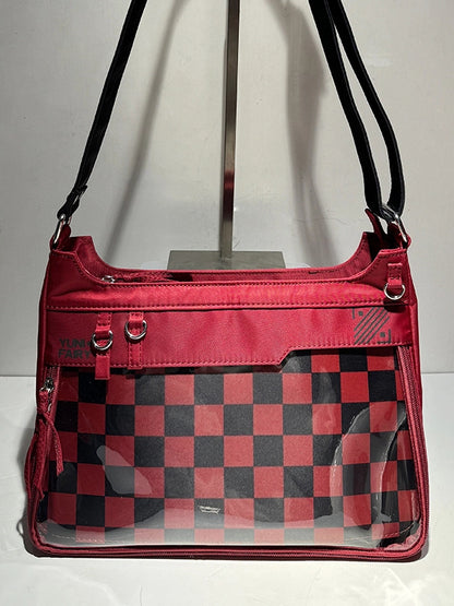 Red & Black Adjustable Strap Large Capacity Unisex Nylon Ita Bag