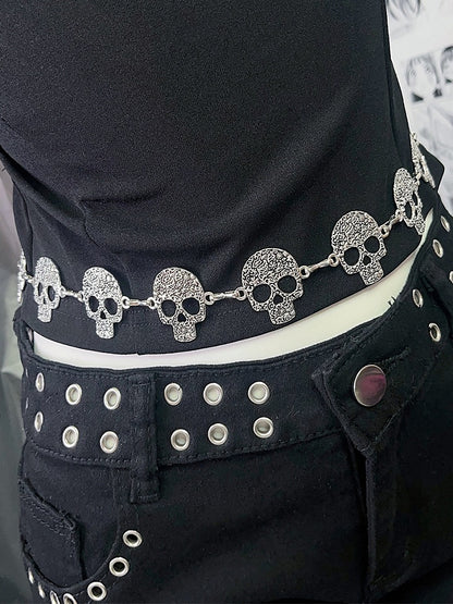 Silver Skeleton Design Waist Chain