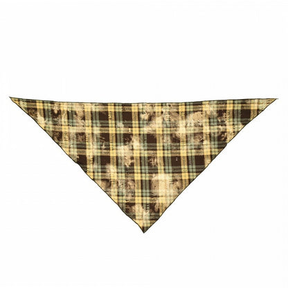 Green Plaid Pattern Triangle-shaped Headscarf