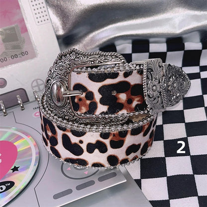 Y2K Punk Leopard Waist Belt 2 Options