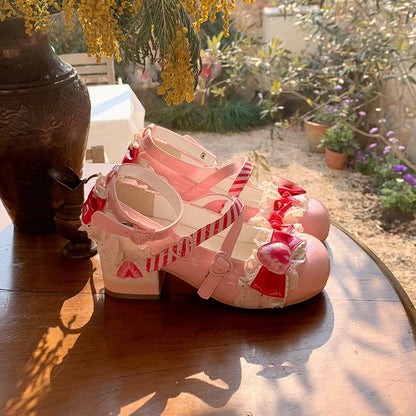 Raspberry Strawberry Cake Pink Sweet Lolita Mary Jane Shoes