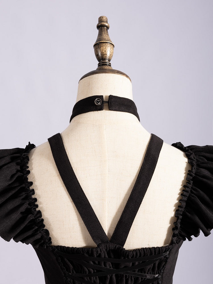 Fan Art Fashion Miss Devil Black Dress with Pumpkins Crossbody Full Set