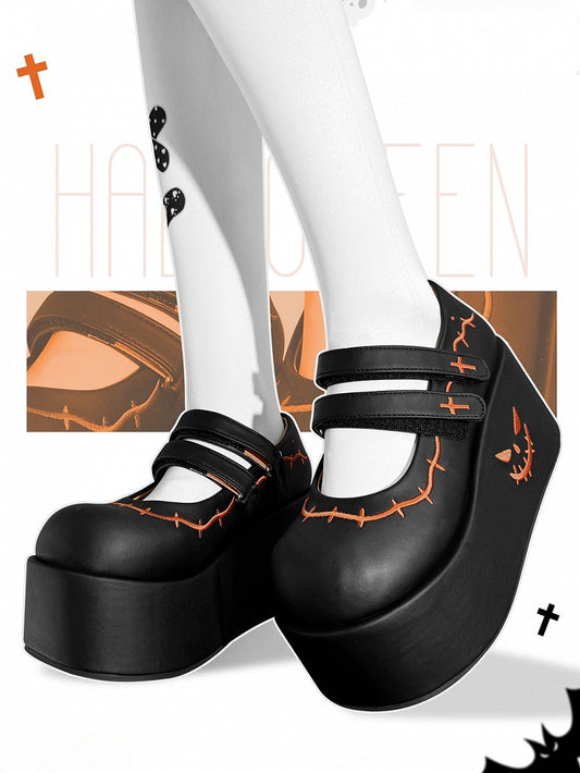 Black Pumpkin Witch Halloween Gothic Platforms
