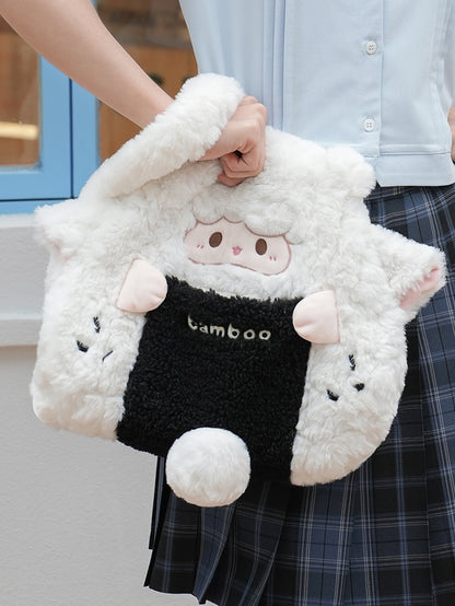 White Plush Cute Lamb Backpack