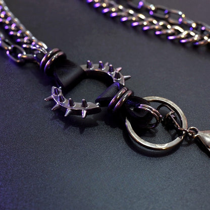 Black Waist Chain + Black Star Details Waist Belt