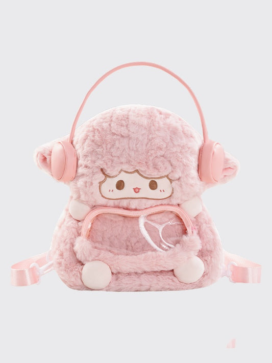 Pink Cute Lamb-shaped Plush Backpack Middle/Large Size