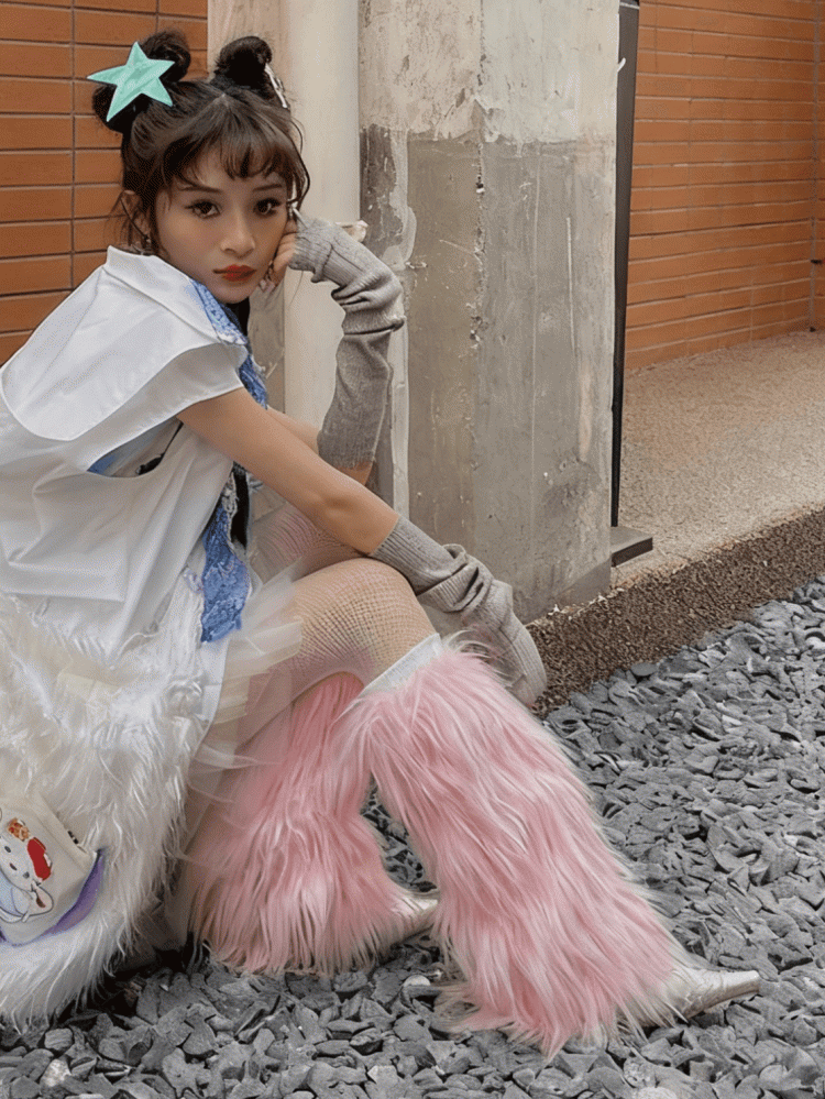 Pink Y2K 20CM/30CM/40CM Shaggy Leg Warmers