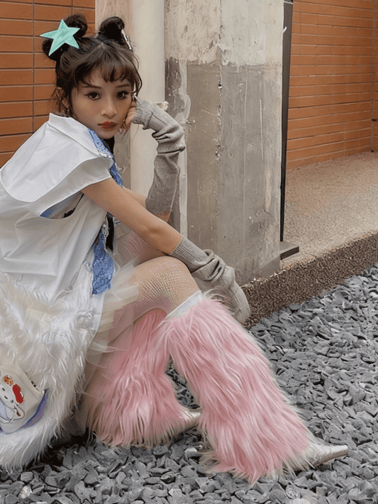 Pink Y2K 20CM/30CM/40CM Shaggy Leg Warmers