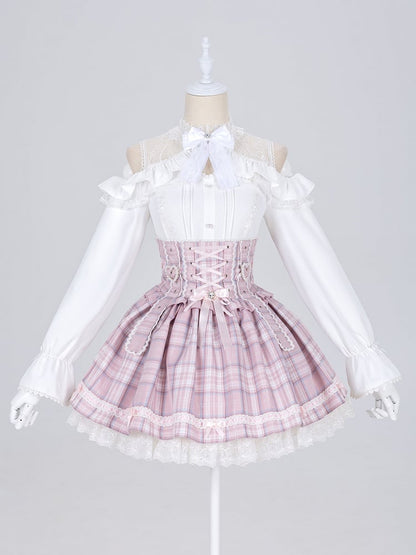 Open Shoulders Ruffle Off the Shoulder Long Sleeves White Blouse