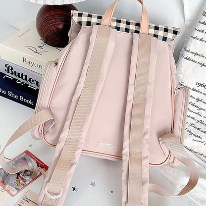 Khaki Detachable Bunny Ear Ita Backpack With Card Holder Charm