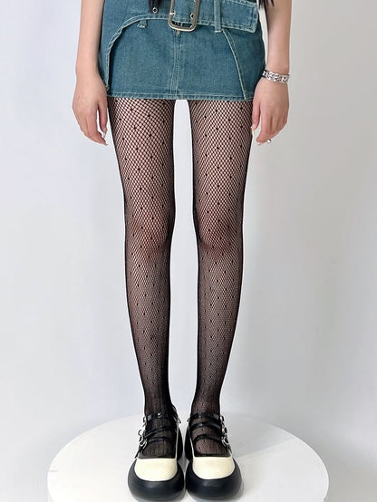 Black/White Polka-dot Pattern Tights