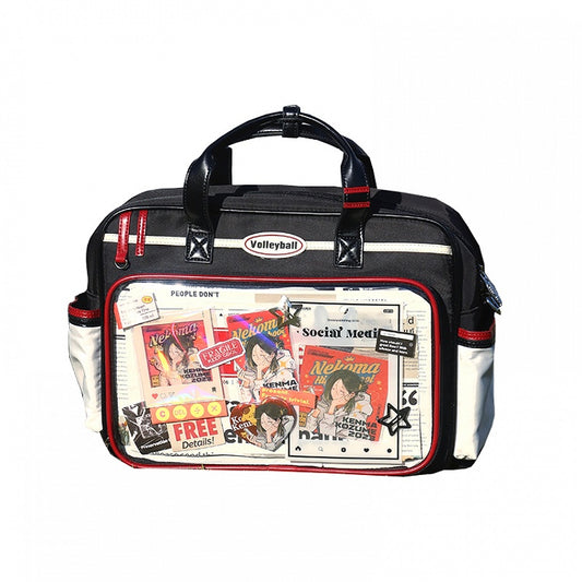 Black & Red Ita Bag with Volleyball Design Charm