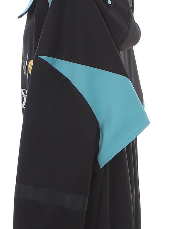 Black and Blue Futuristic Techwear Cyberpunk Hooded Jacket