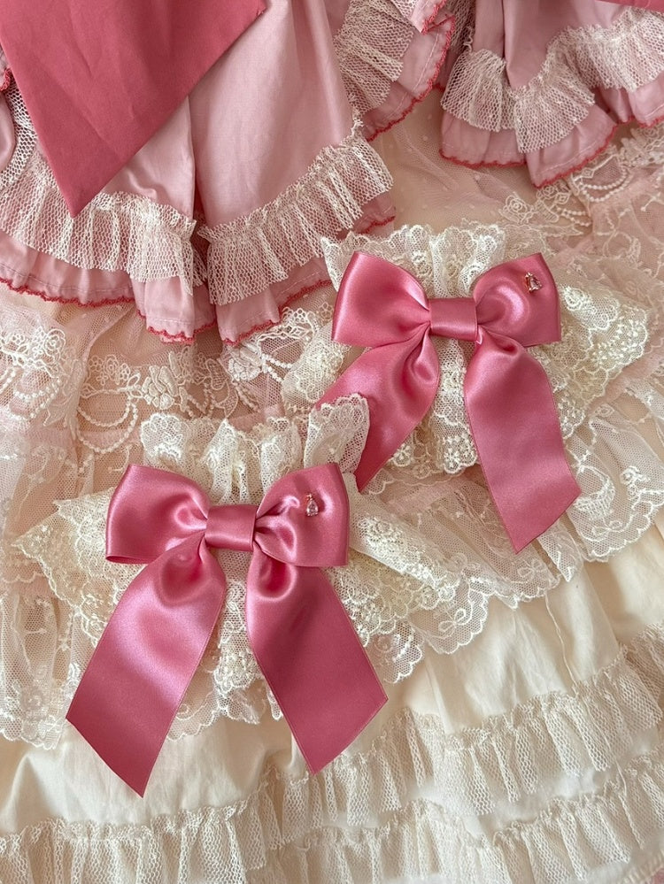 Beige&Pink Bowknot Wrist Cuffs