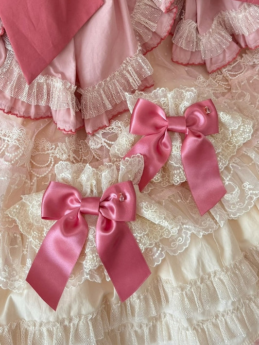 Beige&Pink Bowknot Wrist Cuffs