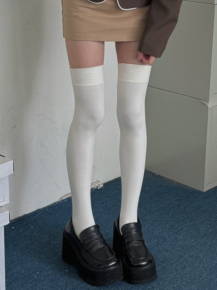 Off-white/Black/Dark Grey/Grey/Coffee Paw Thicken Overknee Stockings