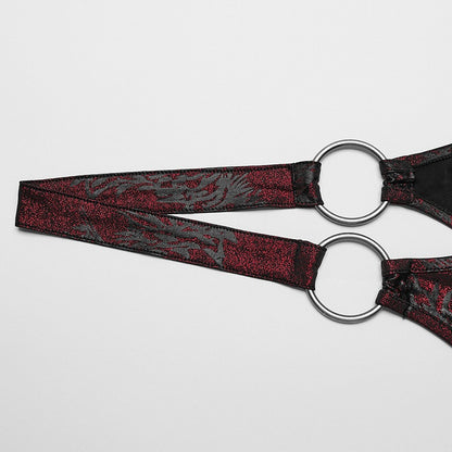 Black and Red Punk Sexy Halter Neck Top