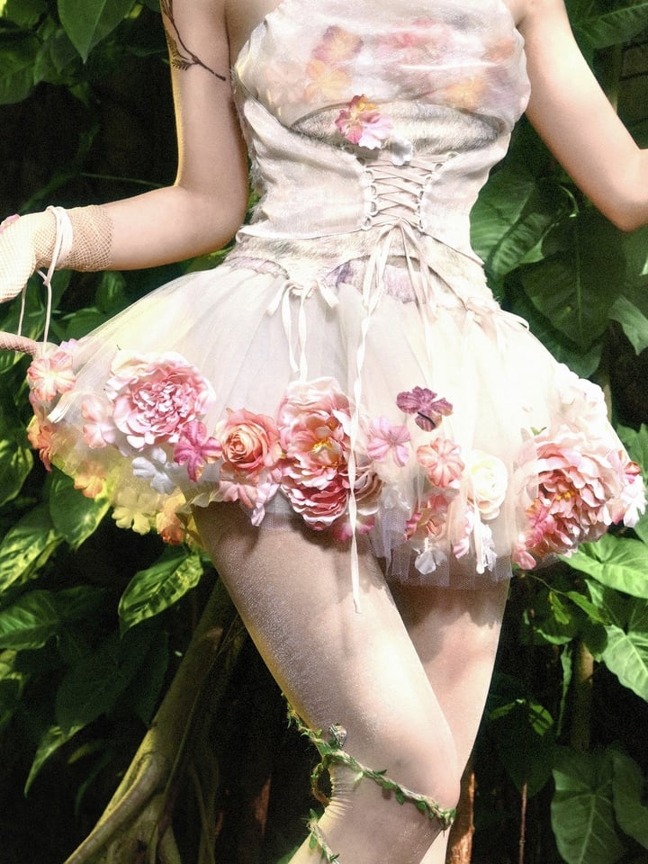 Fairy Floral Petticoat with Bloomer Shorts Lining