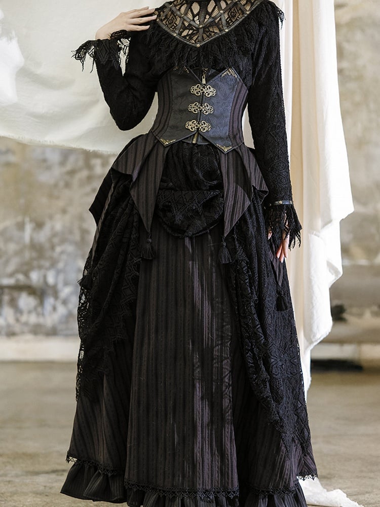 Gothic Black PU Steampunk Corset Belt