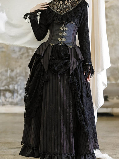 Gothic Black PU Steampunk Corset Belt