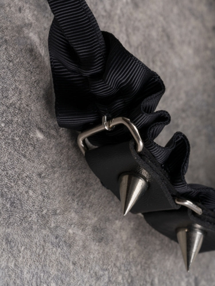 Black Gothic Studs Design Ruffled KC