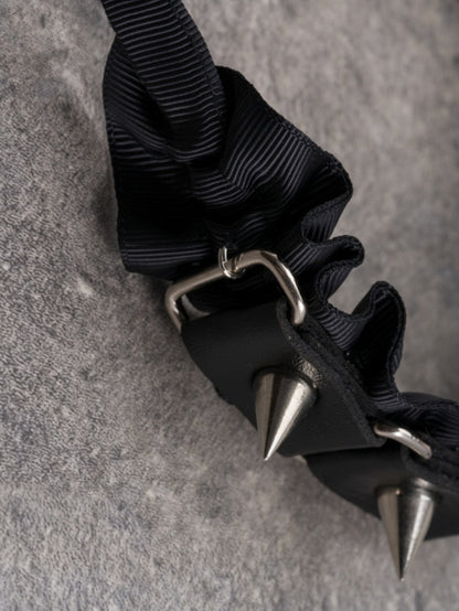 Black Gothic Studs Design Ruffled KC