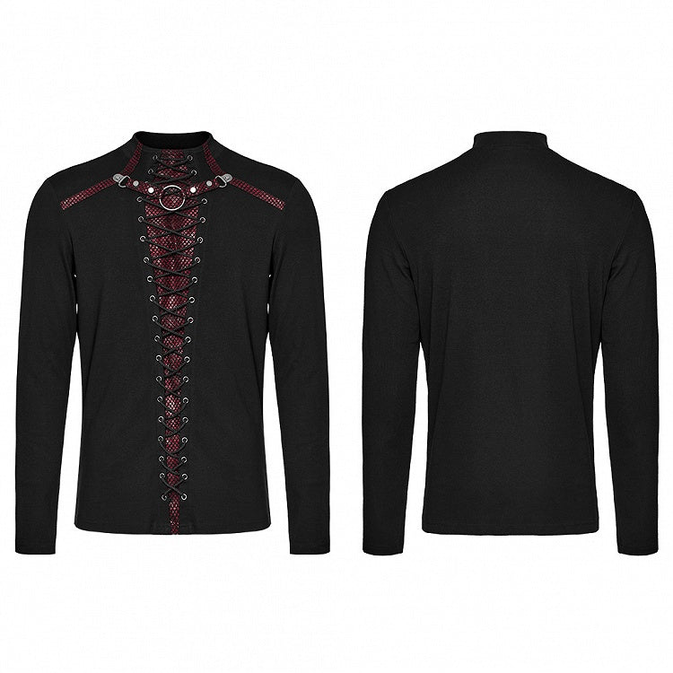 Black and Red Punk Handsome T-shirt