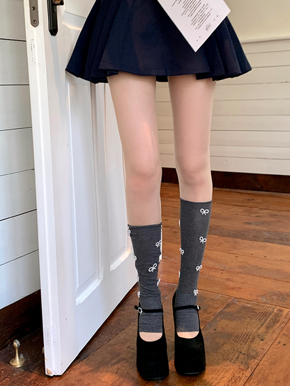 Pink/White/Green/Blue/Light Grey/Dark Grey/Black Ballet Style Beaded Bowknots Leg Warmers