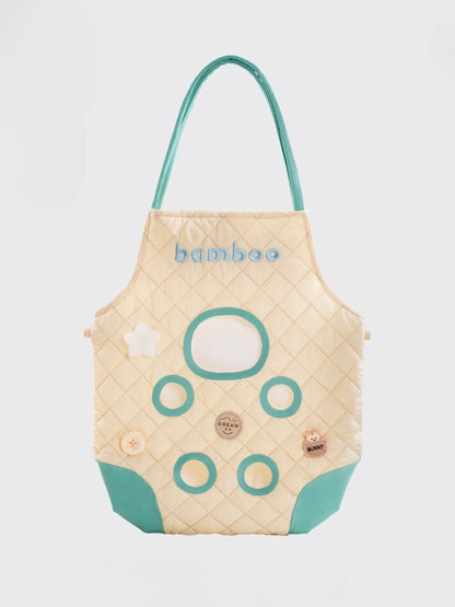 Yellow&Green Cut-out Design Crossbody Bag