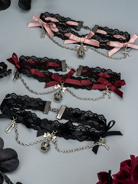 3 Colors Jirai Kei Bowknots Gothic Choker