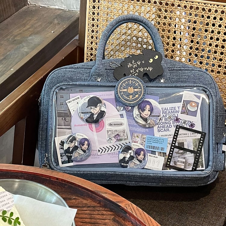 Kitty Decorated Large Capacity Crossbody Ita Bag White/Silver/Brown/Black/Blue/Yellow