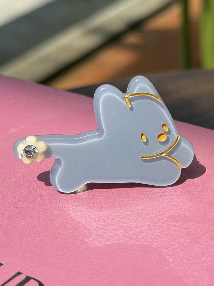 4 Color Options Rhinestone Decorated Puppy Hairclip