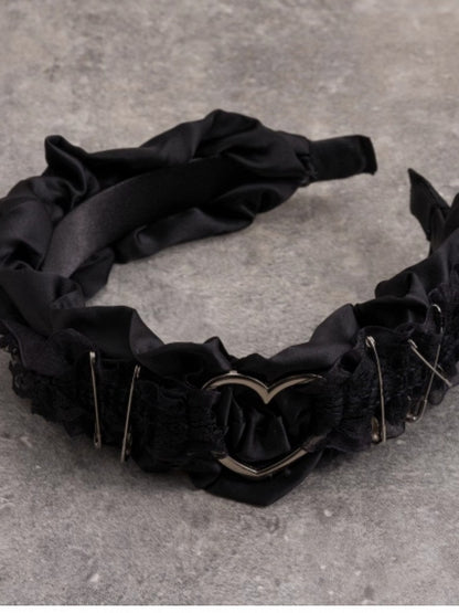 Black Ruffle Lace Trim With Pins Details KC