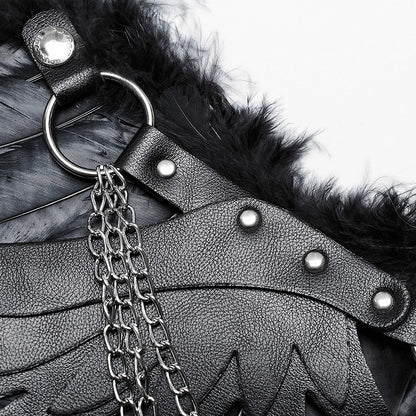 Black Punk Feather Wing Harness