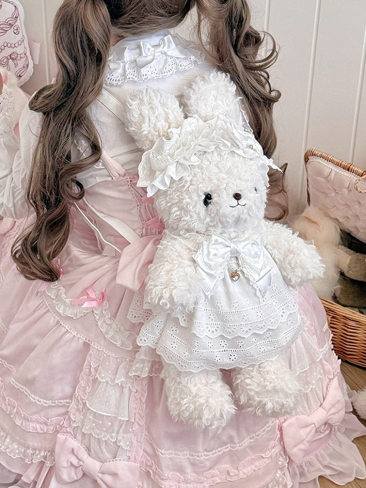 Sweet White Bunny Bag for Lolita - Multi-Way Wear with Interchangeable Outfits & Bows