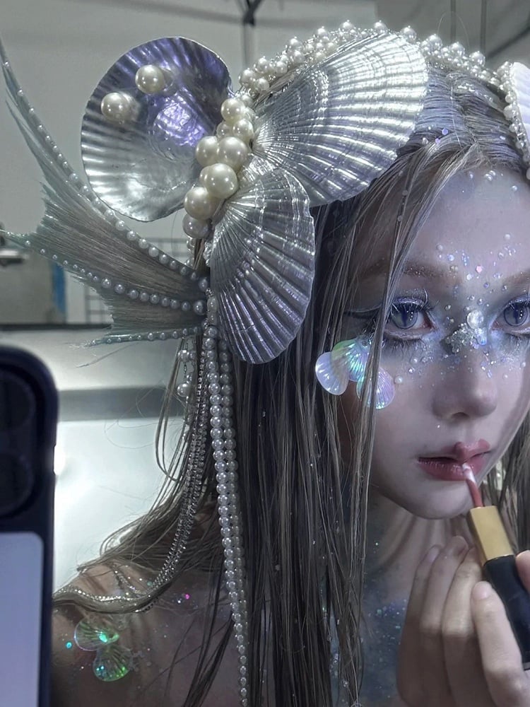 Sea Shell and Bead Chain Design Fairy Goth Mermaid Headpieces Set